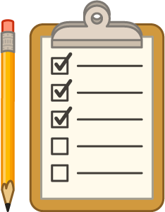 clipboard with checklist and pencil